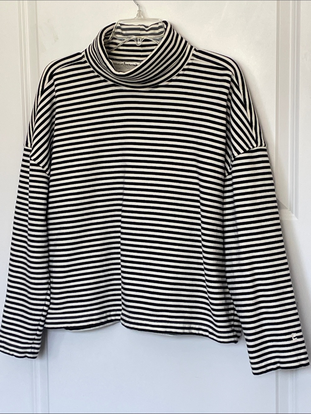 Everlane The Turtleneck Sweatshirt Boxy Small Stripe - Picture 4 of 7